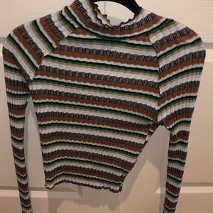 Free People mint striped long sleeve